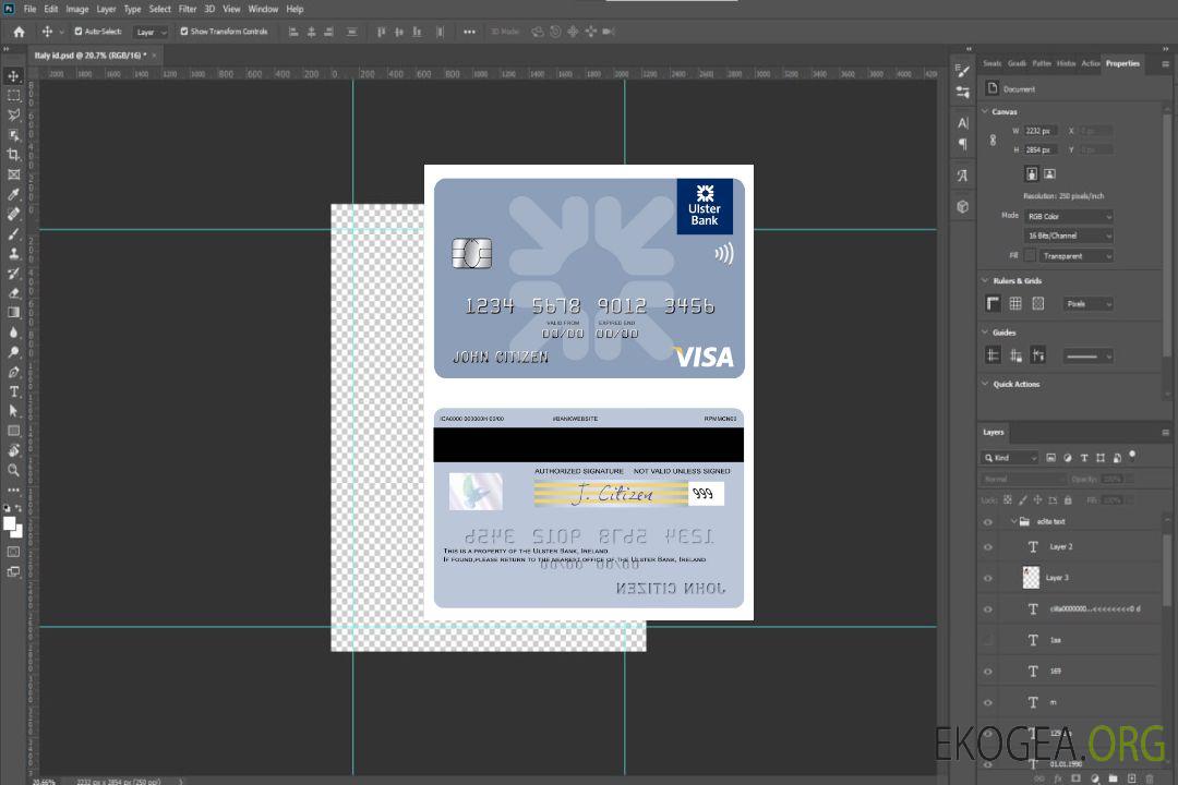 Carte visa Irlande Ulster Bank Irlande template Carte visa Irlande Ulster Bank Irlande template